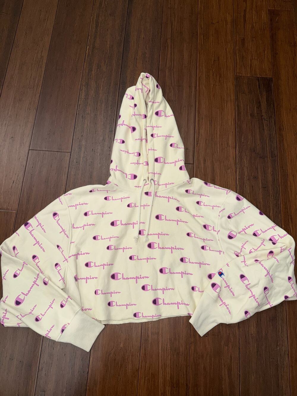 Champion Logo Cropped Hoodie Women’s Large